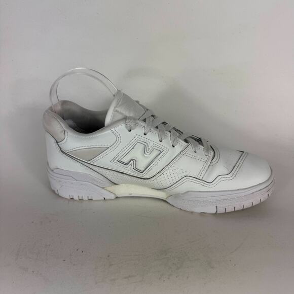 New Balance 550 Athletic Shoes Women's 10 Triple White Leather Low Top Sneakers - Picture 3 of 10
